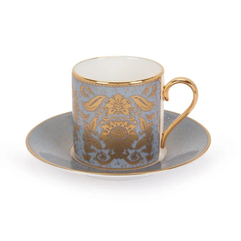 Acanthus Grey Coffee Cup And Saucer