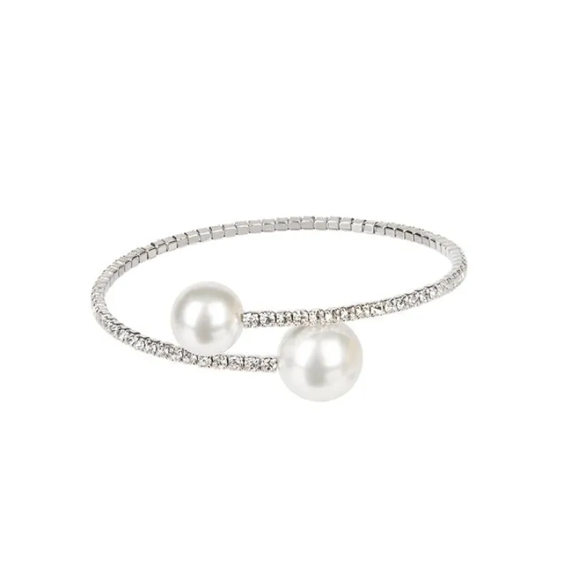 Double Pearl Crystal Bracelet