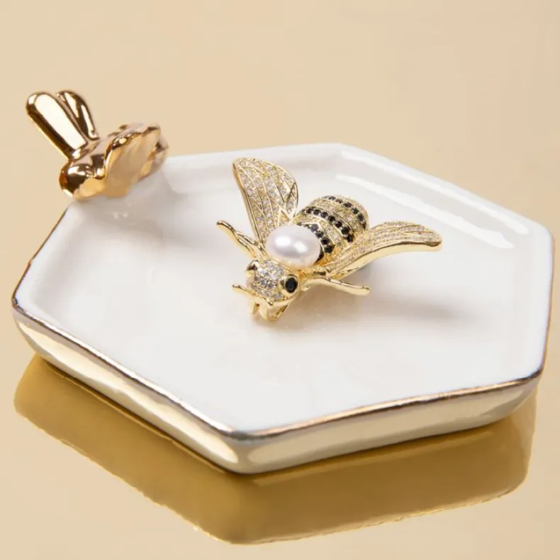 Gold Bee Brooch