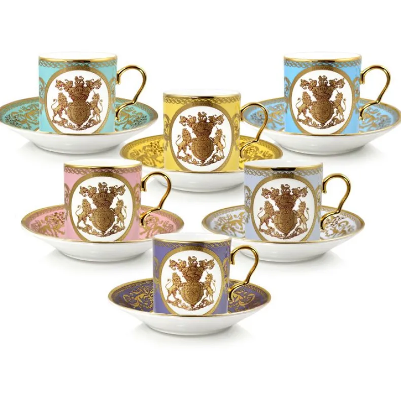 Lustre Pastel Coffee Cup And Saucer Set