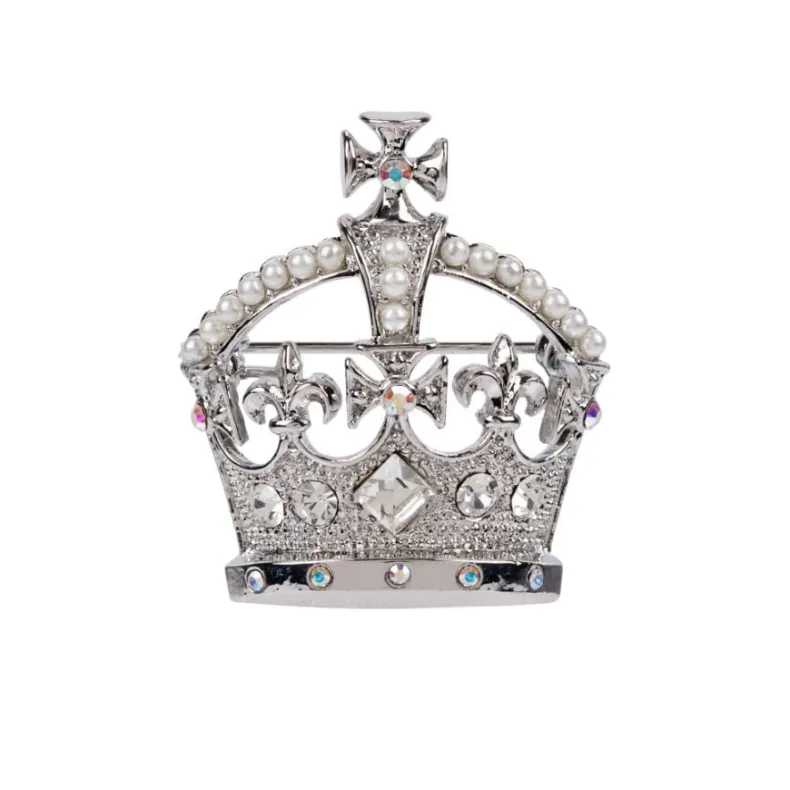 Silver Crown Brooch