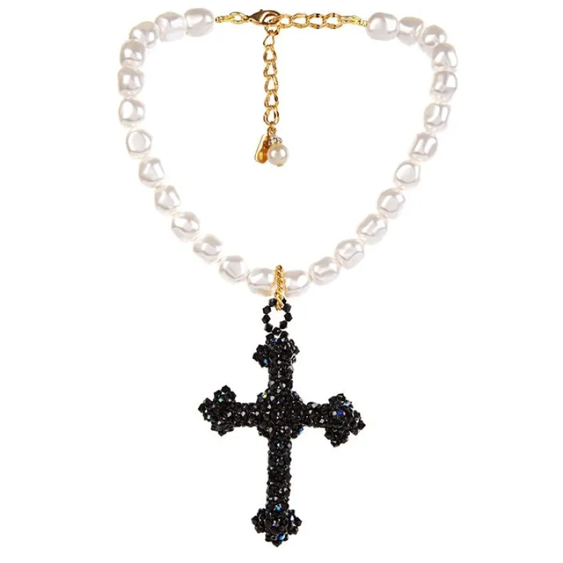 Vicki Sarge Black Cross Necklace
