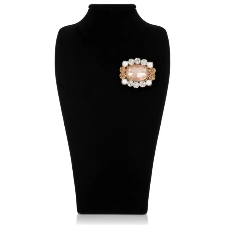 Vicki Sarge Pink Crystal Brooch