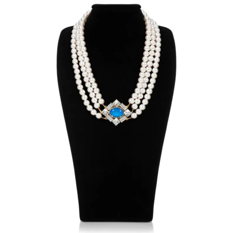 Vicki Sarge Triple Strand Pearl Necklace
